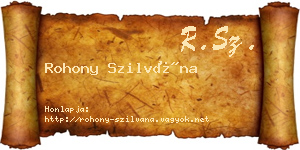 Rohony Szilvána névjegykártya
